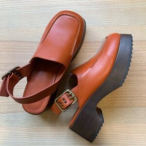 Charlotte Stone Carlos Slingback Clogs in Sienna